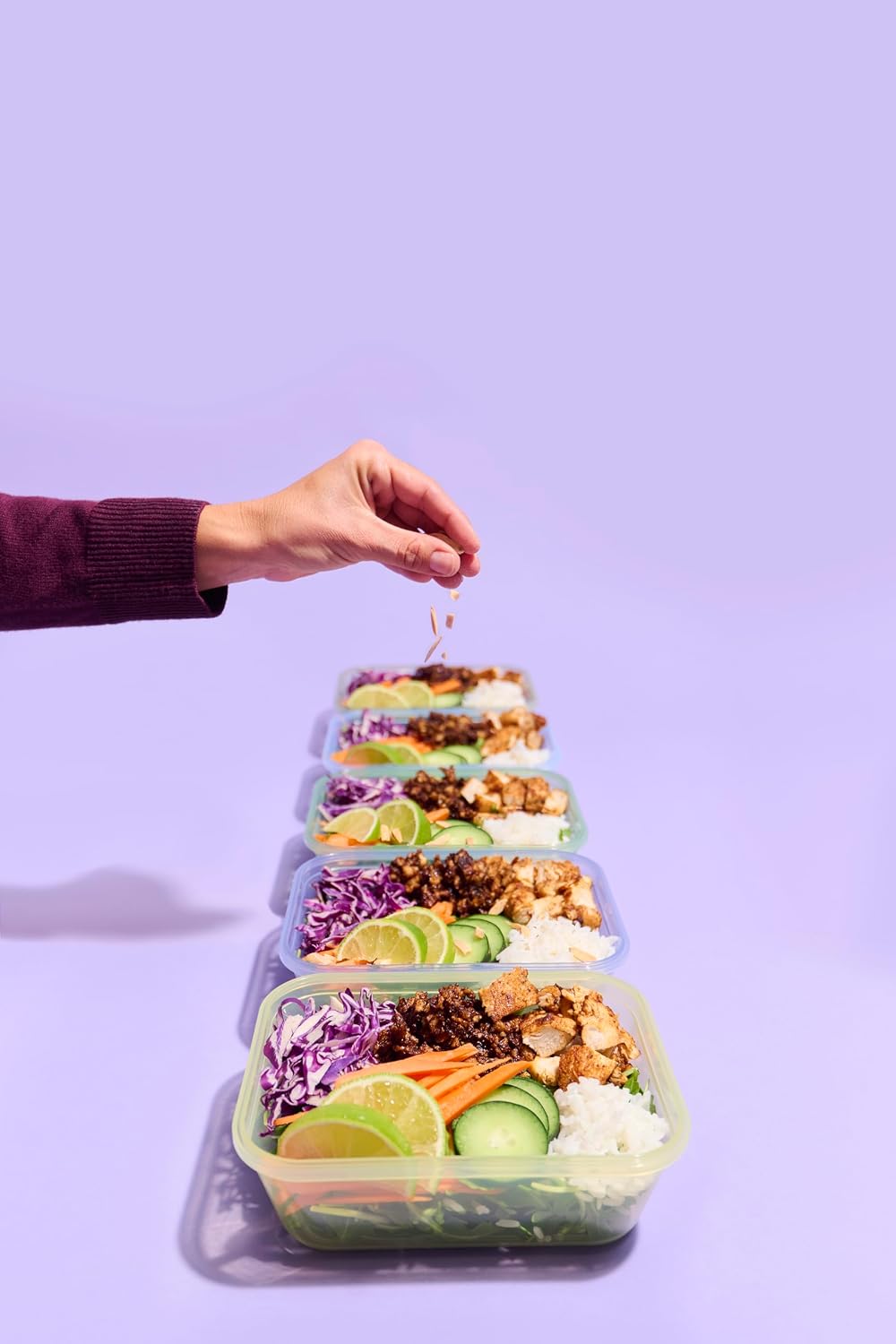 Snap & Nest 4.5 Cup Plastic Meal Prep Set, 10 Piece, Cactus Blooms