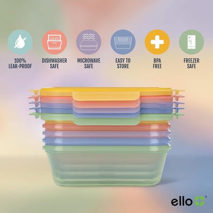 Snap & Nest 4.5 Cup Plastic Meal Prep Set, 10 Piece, Cactus Blooms