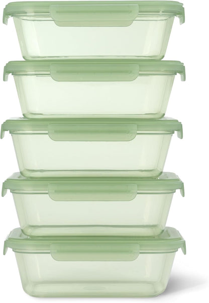 Snap & Nest 4.5 Cup Plastic Meal Prep Set, 10 Piece, Cactus Blooms