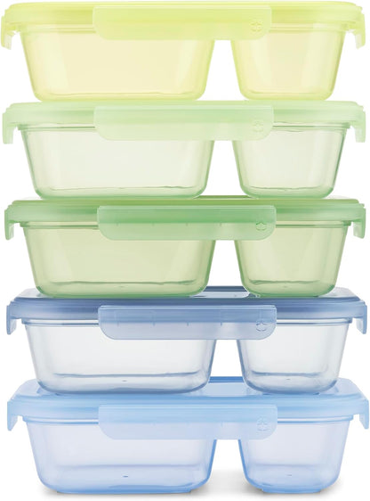 Snap & Nest 4.5 Cup Plastic Meal Prep Set, 10 Piece, Cactus Blooms