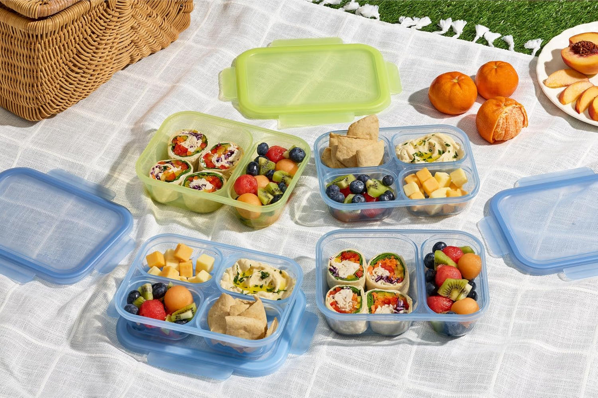 Snap & Nest 4.5 Cup Plastic Meal Prep Set, 10 Piece, Cactus Blooms
