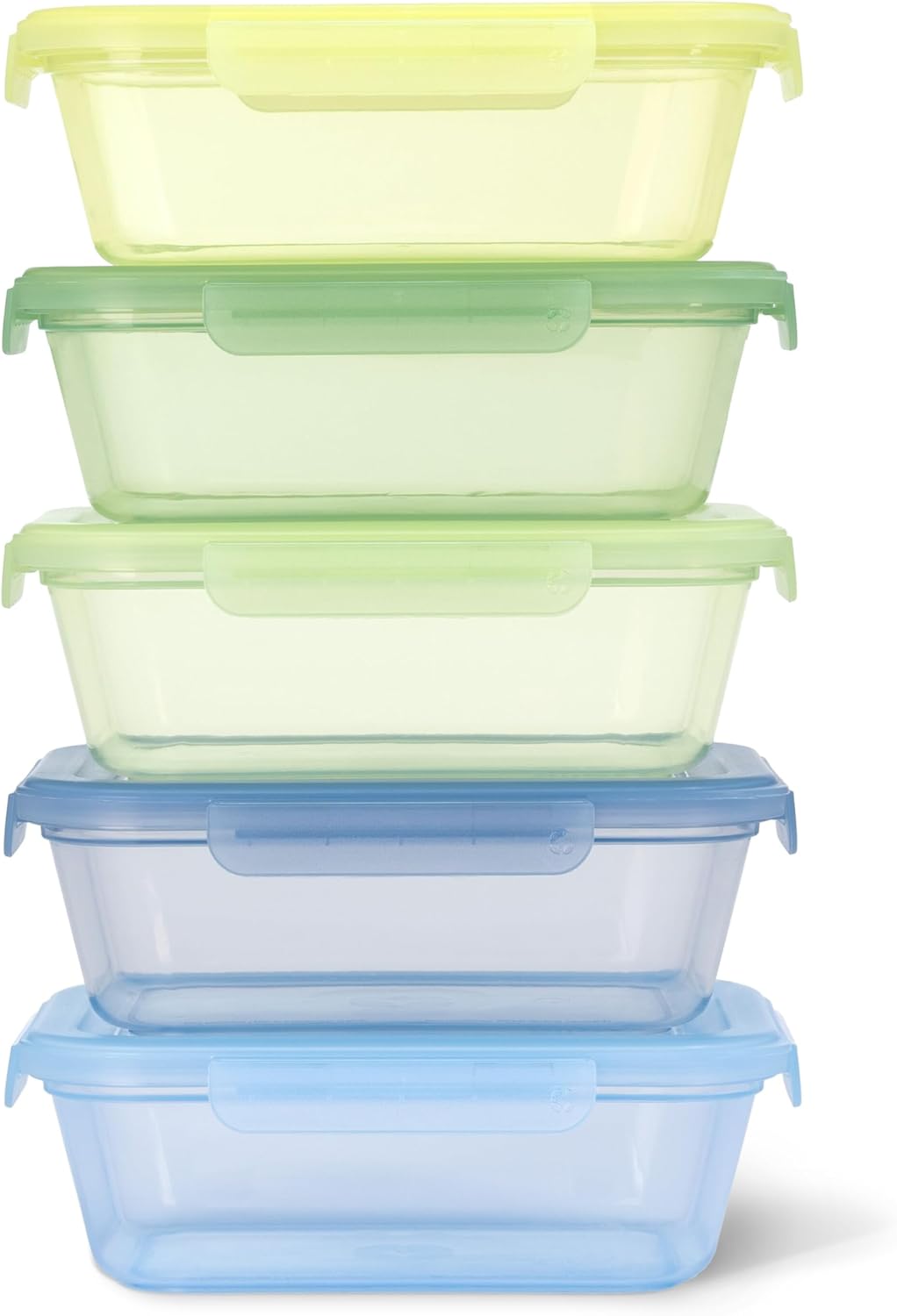 Snap & Nest 4.5 Cup Plastic Meal Prep Set, 10 Piece, Cactus Blooms