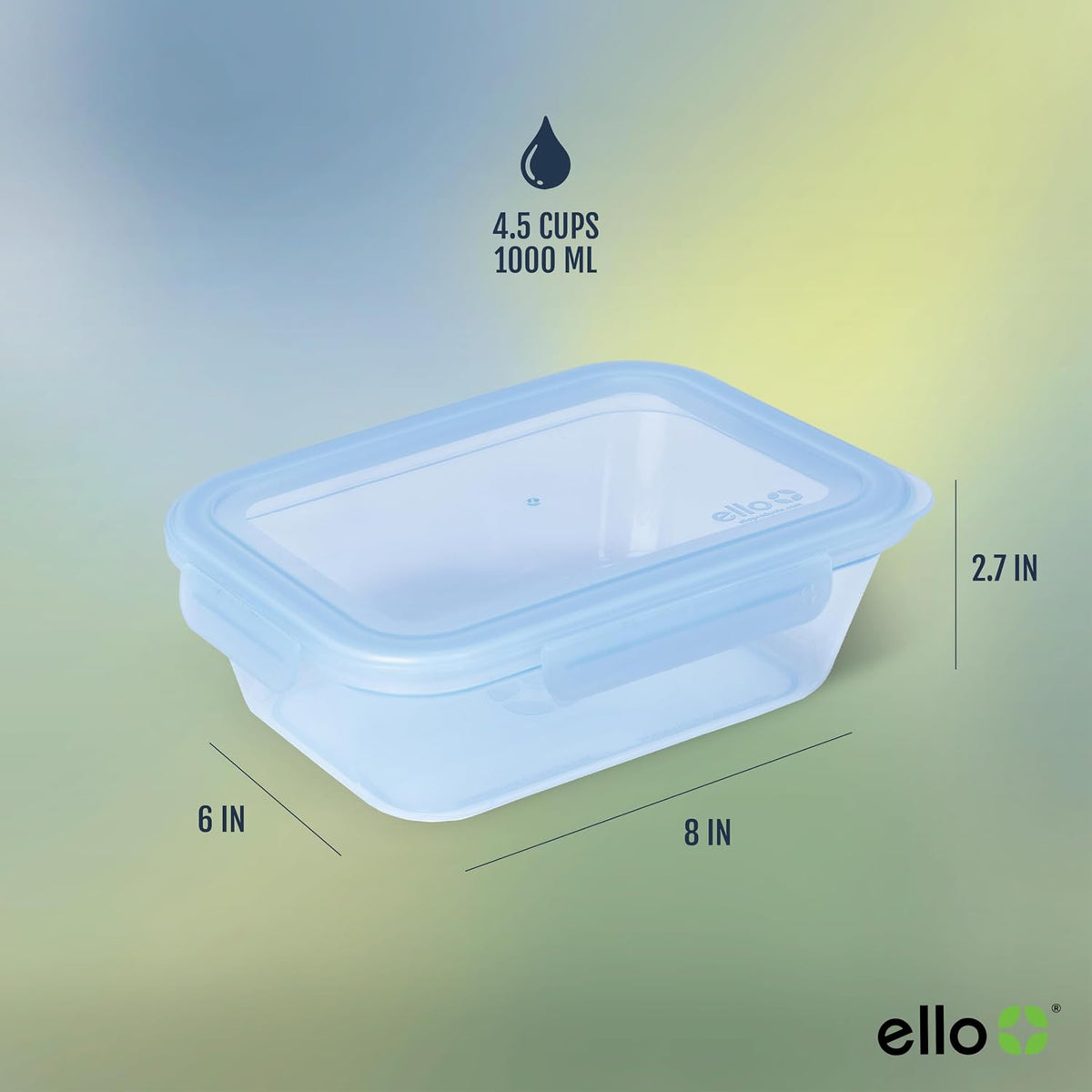 Snap & Nest 4.5 Cup Plastic Meal Prep Set, 10 Piece, Cactus Blooms