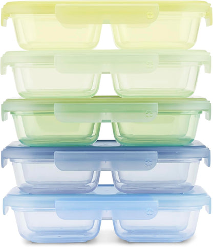 Snap & Nest 4.5 Cup Plastic Meal Prep Set, 10 Piece, Cactus Blooms
