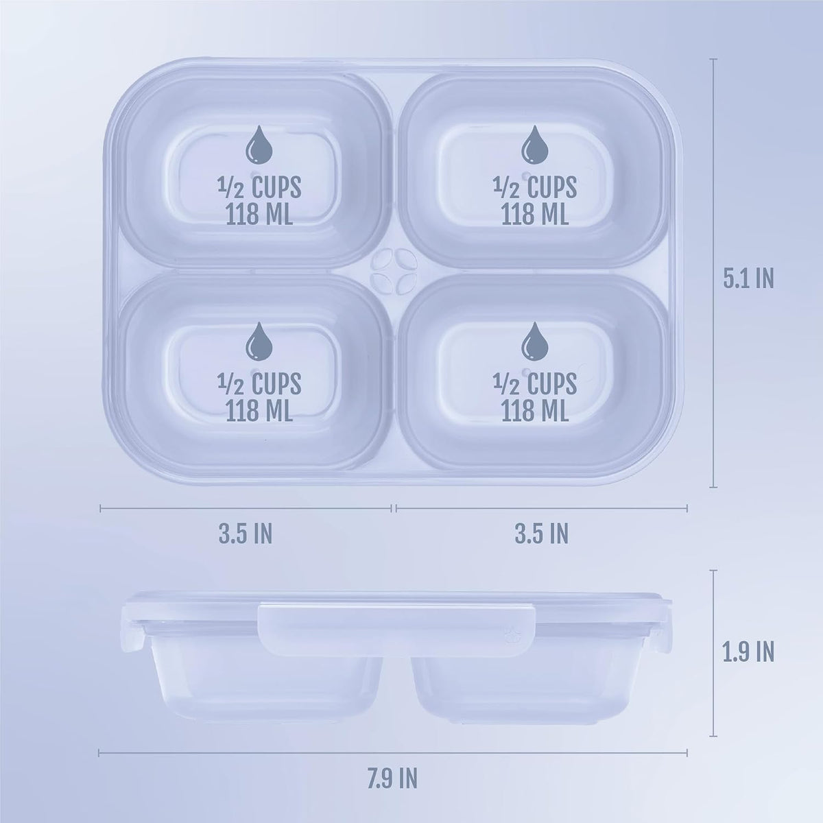 Snap & Nest 4.5 Cup Plastic Meal Prep Set, 10 Piece, Cactus Blooms