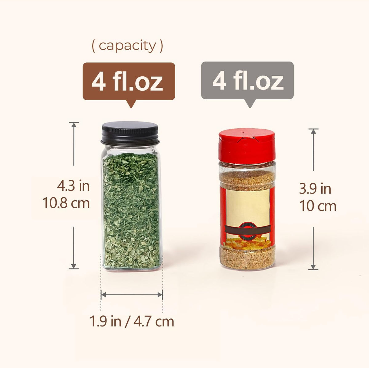 Glass Spice Jars with with Labels 4 oz 24 Pack Bamboo Lids Bulk Set | Empty Containers, Seasoning Herb Powder, Salt Pepper Chili, Spice Rack Organization, Kitchen Cabinet Storage, Funnel Included