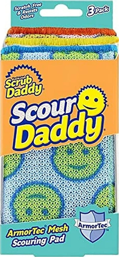 Scour Daddy Style, Scourers Non Scratch Scrubbing Sponge, Scouring Pads, Kitchen Sponges for Dishes, Dishwashing Pan Scrubber, Cleaning Supplies, Dish Sponges for Washing up, Pack of 2