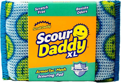 Scour Daddy Style, Scourers Non Scratch Scrubbing Sponge, Scouring Pads, Kitchen Sponges for Dishes, Dishwashing Pan Scrubber, Cleaning Supplies, Dish Sponges for Washing up, Pack of 2