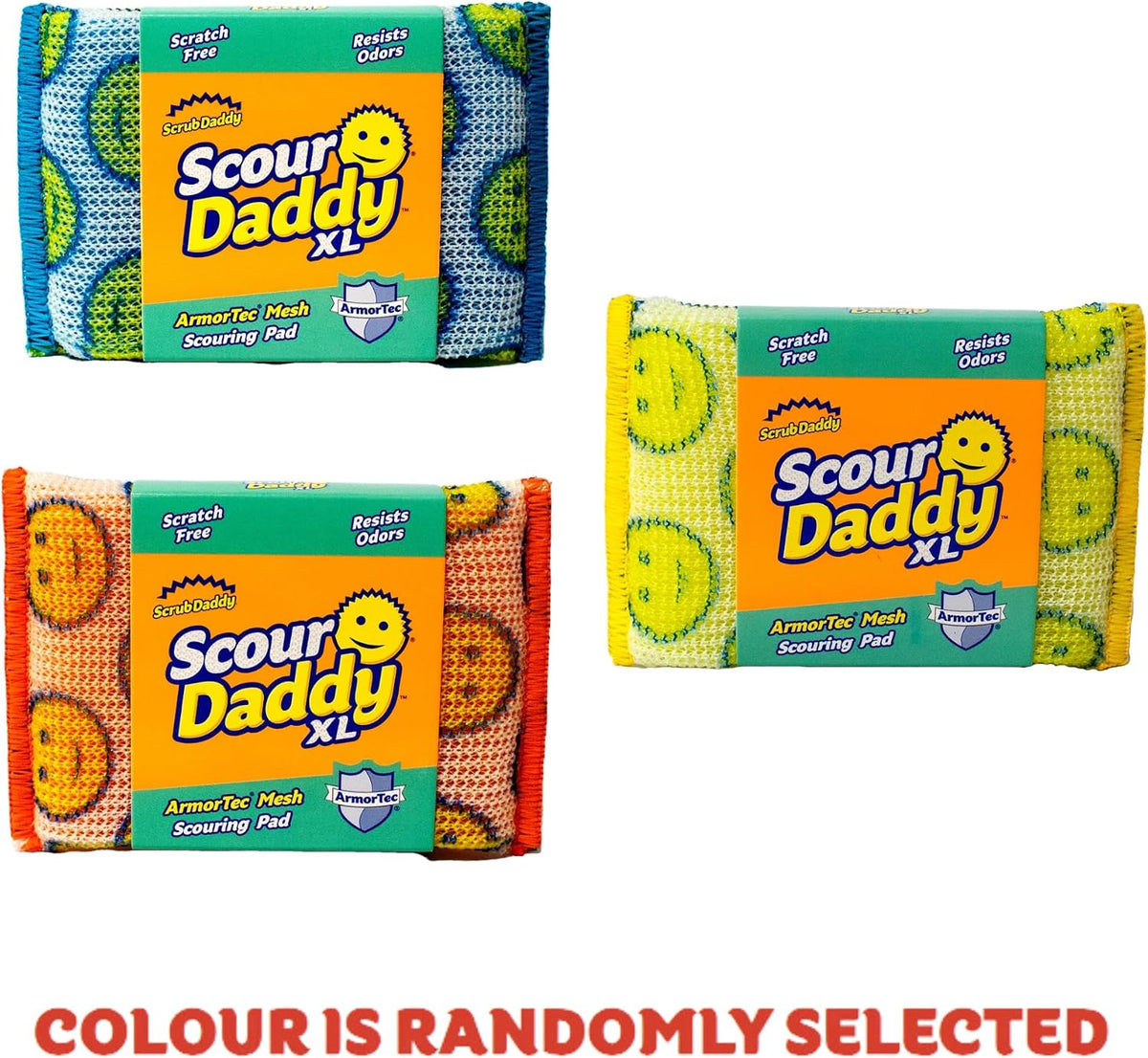 Scour Daddy Style, Scourers Non Scratch Scrubbing Sponge, Scouring Pads, Kitchen Sponges for Dishes, Dishwashing Pan Scrubber, Cleaning Supplies, Dish Sponges for Washing up, Pack of 2