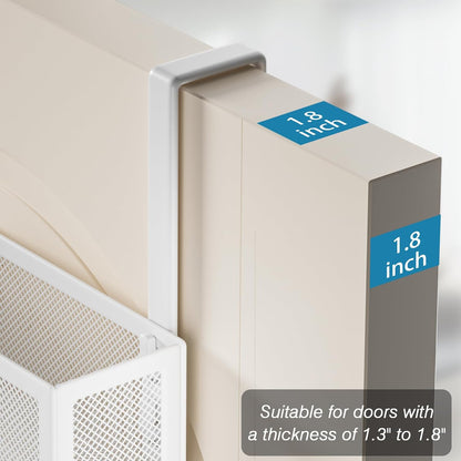 Over the Door Hooks Organizer,Door Hanger Fits Doors 1 3/4" White