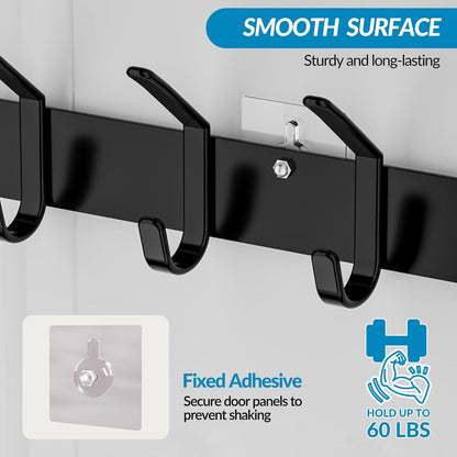 Over the Door Hooks Organizer,Door Hanger Fits Doors 1 3/4" White