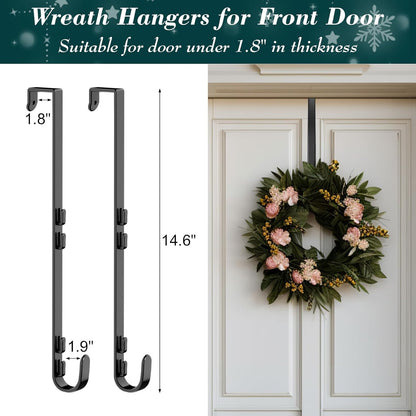 Over the Door Hooks Organizer,Door Hanger Fits Doors 1 3/4" White