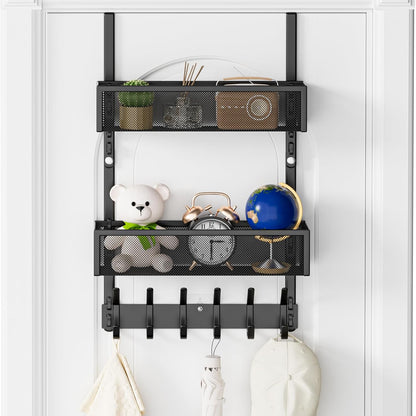 Over the Door Hooks Organizer,Door Hanger Fits Doors 1 3/4" White