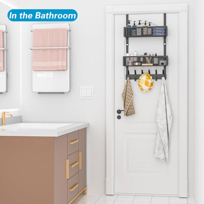 Over the Door Hooks Organizer,Door Hanger Fits Doors 1 3/4" White