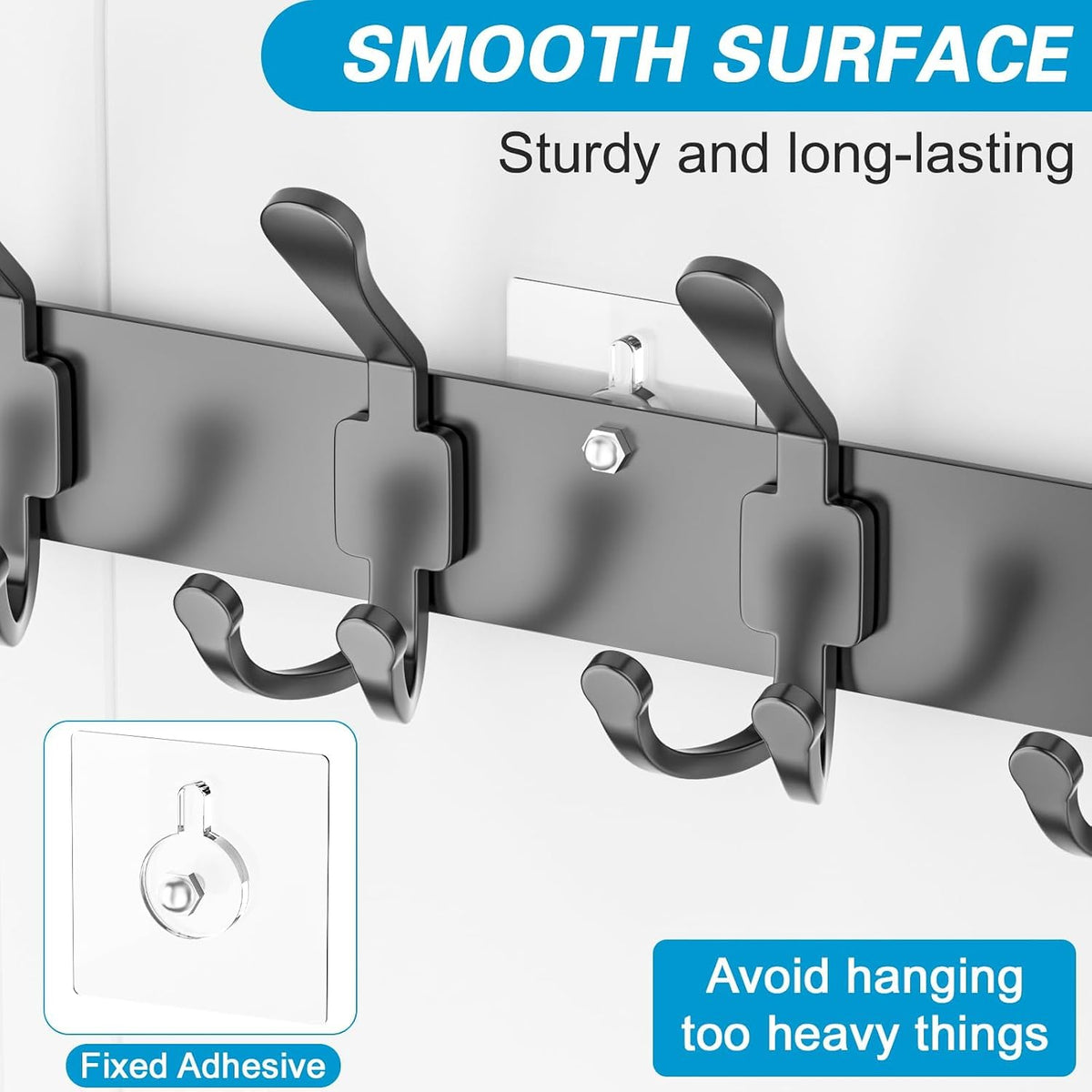 Over the Door Hooks Organizer,Door Hanger Fits Doors 1 3/4" White