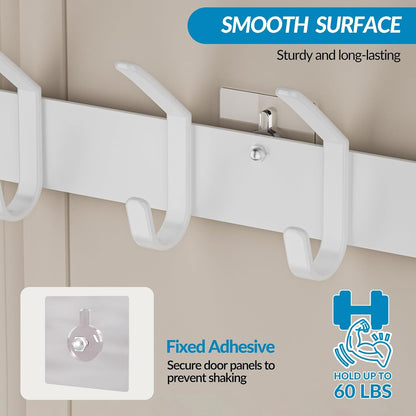 Over the Door Hooks Organizer,Door Hanger Fits Doors 1 3/4" White