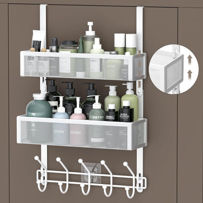 Over the Door Hooks Organizer,Door Hanger Fits Doors 1 3/4" White