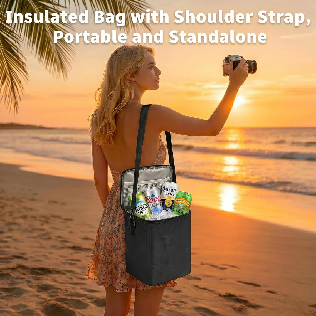 Cooler Organizer Insert for X Large Bogg Bag Accessories, 2-in-1 Leakproof Insulated Ice Chest & Mesh Storage Bag Divider, Ideal Beach Rubber Tote Gift for Simply Modern/Simply Southern
