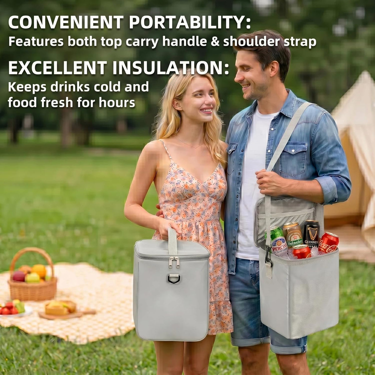Cooler Organizer Insert for X Large Bogg Bag Accessories, 2-in-1 Leakproof Insulated Ice Chest & Mesh Storage Bag Divider, Ideal Beach Rubber Tote Gift for Simply Modern/Simply Southern