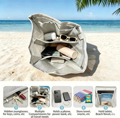 Cooler Organizer Insert for X Large Bogg Bag Accessories, 2-in-1 Leakproof Insulated Ice Chest & Mesh Storage Bag Divider, Ideal Beach Rubber Tote Gift for Simply Modern/Simply Southern