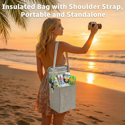 Cooler Organizer Insert for X Large Bogg Bag Accessories, 2-in-1 Leakproof Insulated Ice Chest & Mesh Storage Bag Divider, Ideal Beach Rubber Tote Gift for Simply Modern/Simply Southern