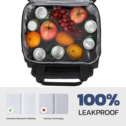 23L Insulated Lunch Box, Expandable Double Deck Cooler Bag