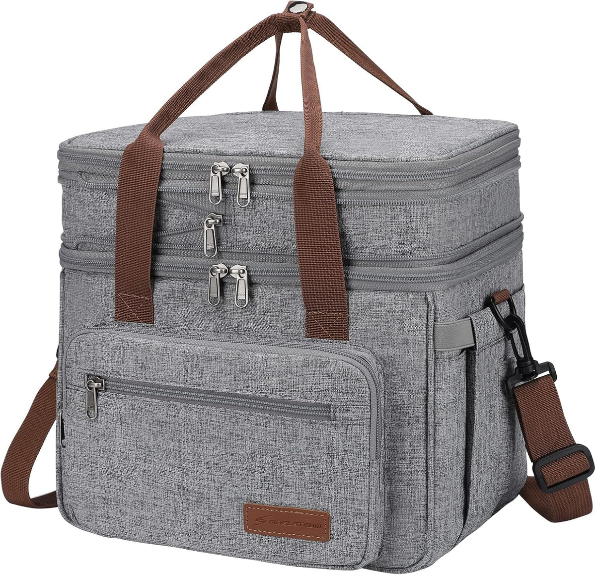 23L Insulated Lunch Box, Expandable Double Deck Cooler Bag