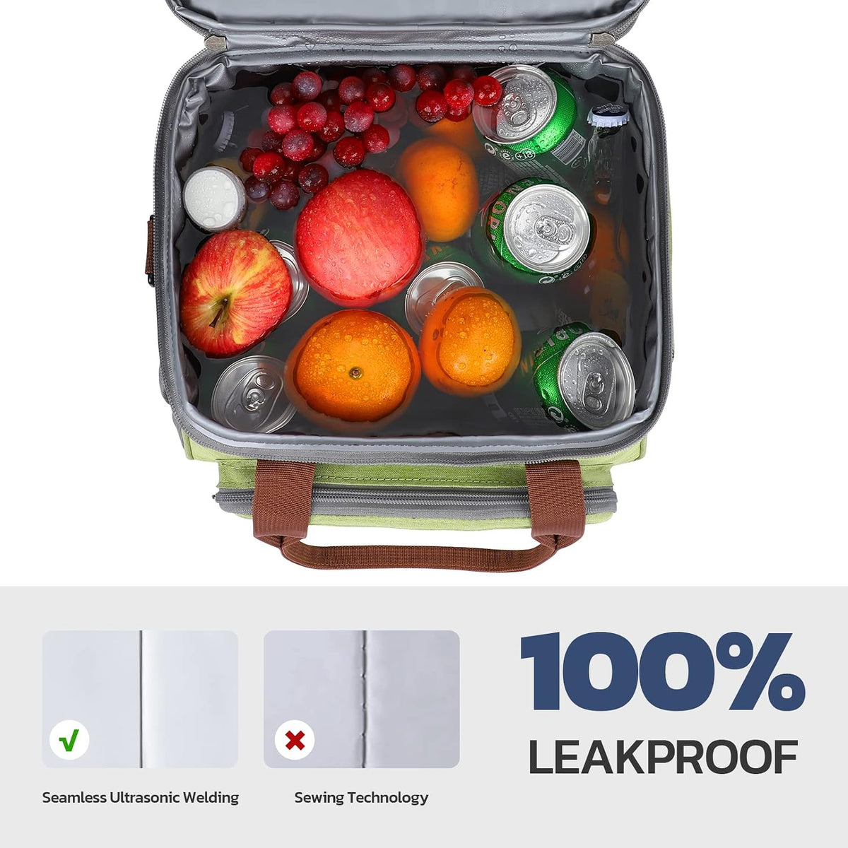 23L Insulated Lunch Box, Expandable Double Deck Cooler Bag