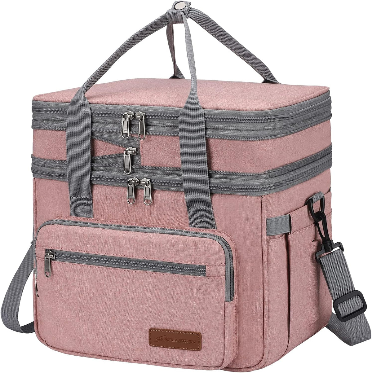 23L Insulated Lunch Box, Expandable Double Deck Cooler Bag