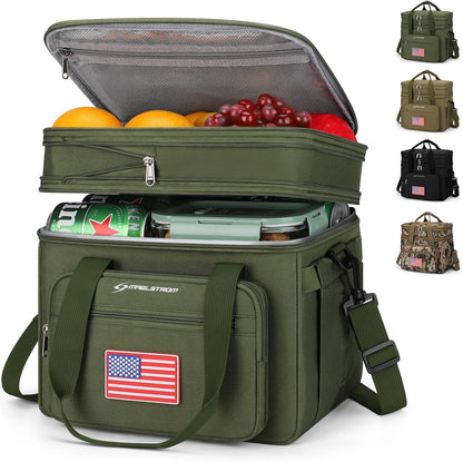 23L Insulated Lunch Box, Expandable Double Deck Cooler Bag