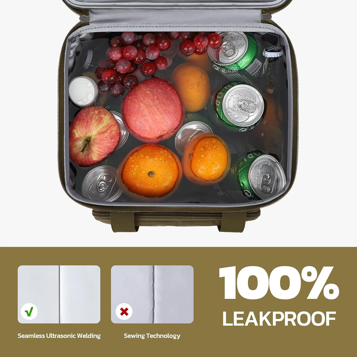 23L Insulated Lunch Box, Expandable Double Deck Cooler Bag