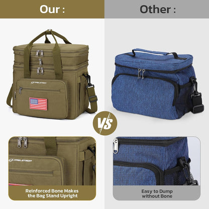 23L Insulated Lunch Box, Expandable Double Deck Cooler Bag