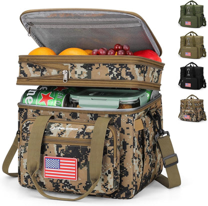 23L Insulated Lunch Box, Expandable Double Deck Cooler Bag