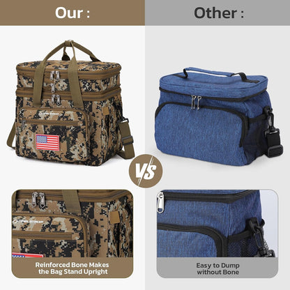23L Insulated Lunch Box, Expandable Double Deck Cooler Bag