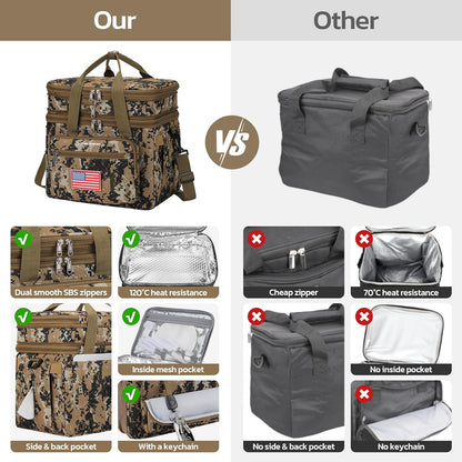 23L Insulated Lunch Box, Expandable Double Deck Cooler Bag