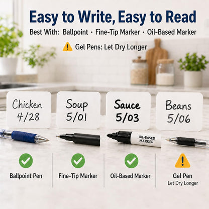 1200 Freezer Labels to Write On, 1x2 Inch Removable Food Labels, Freezer-Safe to -30°F with Perforation, Water & Oil-Resistant Date Labels for Food Containers, Meal Prep, Mason Jars & Pantry