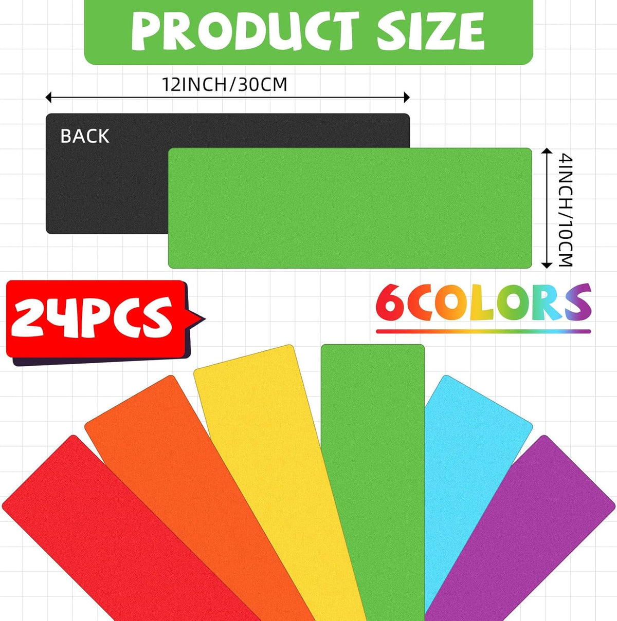 24 Pcs Large Magnetic Dry Erase Labels for Classroom 12 x 4 Inch Back to School Supplies Rectangle Magnetic Name Plates Label Magnet Stickers for Whiteboards Refrigerator(Frame Style)