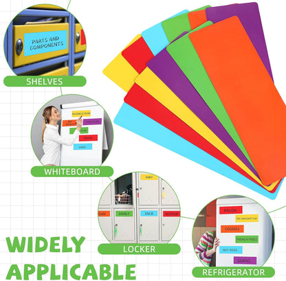 24 Pcs Large Magnetic Dry Erase Labels for Classroom 12 x 4 Inch Back to School Supplies Rectangle Magnetic Name Plates Label Magnet Stickers for Whiteboards Refrigerator(Frame Style)