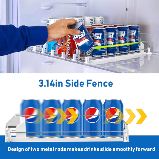 Drink Organizer for Fridge - 360° Rotating Lazy Susan for Refrigerator, 13.5''x8.5'' Clear Lazy Susan Turntable for Refrigerator Organizers and Storage, Kitchen, Table Top, Cabinet, Pantry, 1 Pack