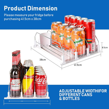 Drink Organizer for Fridge - 360° Rotating Lazy Susan for Refrigerator, 13.5''x8.5'' Clear Lazy Susan Turntable for Refrigerator Organizers and Storage, Kitchen, Table Top, Cabinet, Pantry, 1 Pack