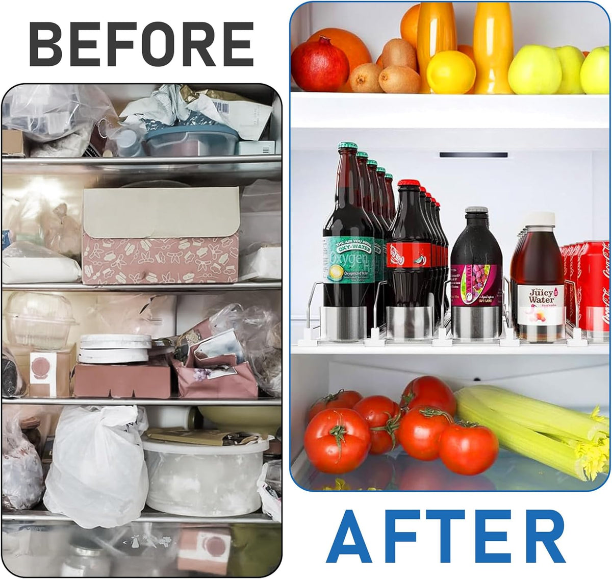 Drink Organizer for Fridge - 360° Rotating Lazy Susan for Refrigerator, 13.5''x8.5'' Clear Lazy Susan Turntable for Refrigerator Organizers and Storage, Kitchen, Table Top, Cabinet, Pantry, 1 Pack