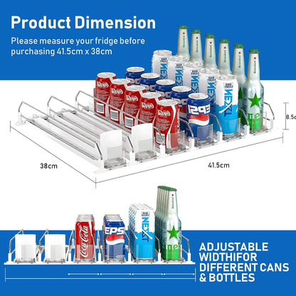 Drink Organizer for Fridge - 360° Rotating Lazy Susan for Refrigerator, 13.5''x8.5'' Clear Lazy Susan Turntable for Refrigerator Organizers and Storage, Kitchen, Table Top, Cabinet, Pantry, 1 Pack