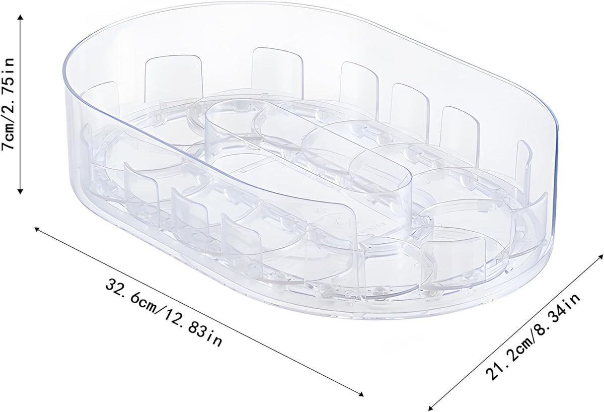 Drink Organizer for Fridge - 360° Rotating Lazy Susan for Refrigerator, 13.5''x8.5'' Clear Lazy Susan Turntable for Refrigerator Organizers and Storage, Kitchen, Table Top, Cabinet, Pantry, 1 Pack