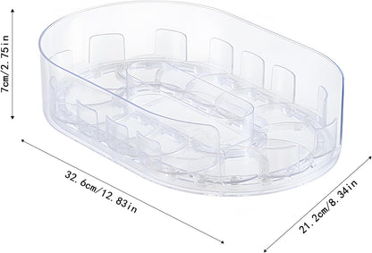 Drink Organizer for Fridge - 360° Rotating Lazy Susan for Refrigerator, 13.5''x8.5'' Clear Lazy Susan Turntable for Refrigerator Organizers and Storage, Kitchen, Table Top, Cabinet, Pantry, 1 Pack