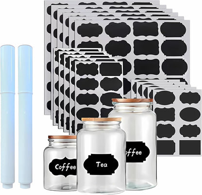 244pcs Chalkboard Labels Bulk with 2 Chalk Marker, Labels for Jars | Erasable Reusable labels for Jars, Craft Rooms,Storage, Pantry Containers and Storage Bin Organize Your Home Kitchen