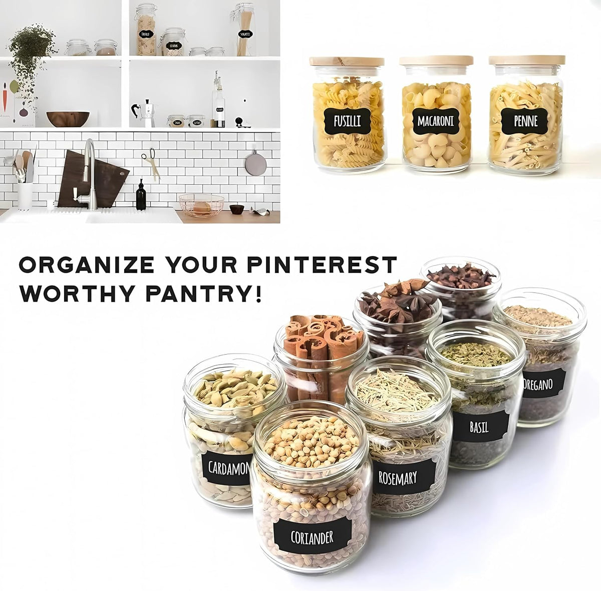 244pcs Chalkboard Labels Bulk with 2 Chalk Marker, Labels for Jars | Erasable Reusable labels for Jars, Craft Rooms,Storage, Pantry Containers and Storage Bin Organize Your Home Kitchen