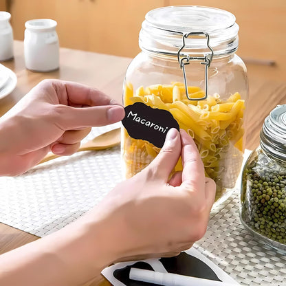 244pcs Chalkboard Labels Bulk with 2 Chalk Marker, Labels for Jars | Erasable Reusable labels for Jars, Craft Rooms,Storage, Pantry Containers and Storage Bin Organize Your Home Kitchen