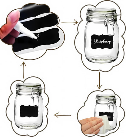 244pcs Chalkboard Labels Bulk with 2 Chalk Marker, Labels for Jars | Erasable Reusable labels for Jars, Craft Rooms,Storage, Pantry Containers and Storage Bin Organize Your Home Kitchen
