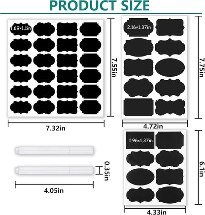 244pcs Chalkboard Labels Bulk with 2 Chalk Marker, Labels for Jars | Erasable Reusable labels for Jars, Craft Rooms,Storage, Pantry Containers and Storage Bin Organize Your Home Kitchen
