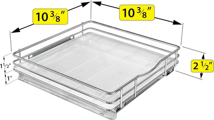 ® Pull Out Spice Organization for Cabinets - 4-3/8 inch Wide – Spice Rack for Inside Cabinets, Slide Out Spice Rack Organizer for cabinet – Pull Out Spice Rack, Sliding 2 Tier Chrome